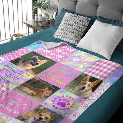 Personalized Pet Dog Cat Goodbye Blanket with Photos