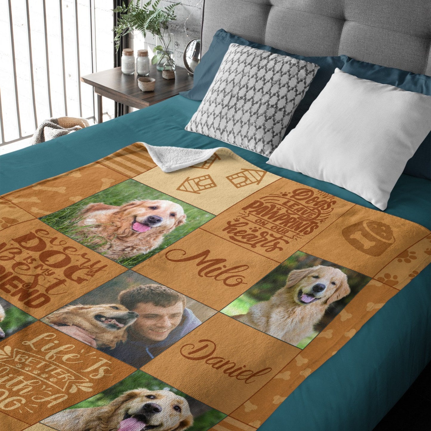 Dog Photo Blanket-Personalized Pet Blanket-Pet Memorial-Custom Pet Photo-Personalized Photo Blanket-Pet Memorial Gift