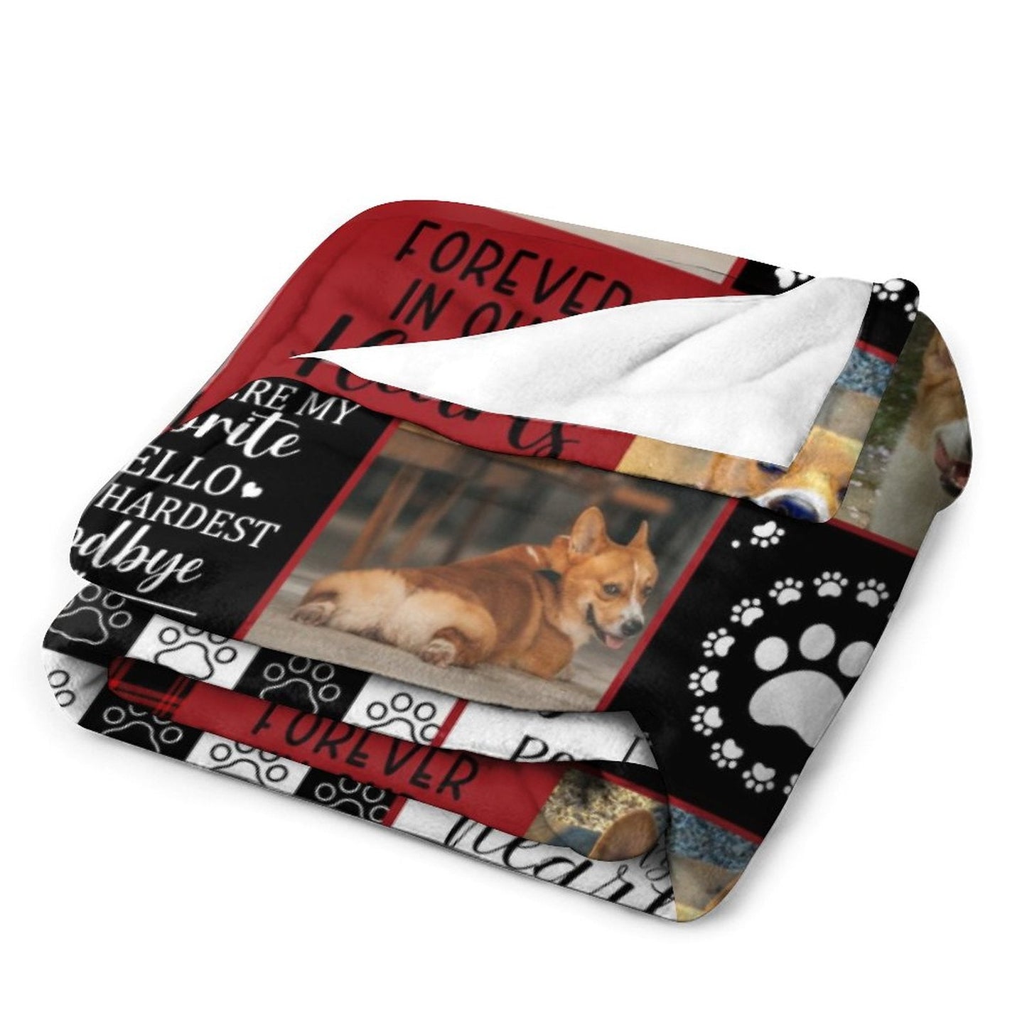 Personalized Pet Dog Cat Goodbye Blanket with Photos