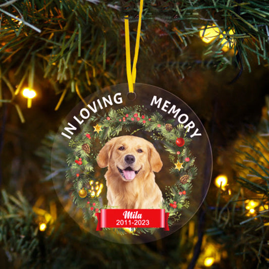 Custom Photo In Loving Memory Dog Cat - Pet Memorial Gift, Christmas Gift - Personalized Acrylic Ornament
