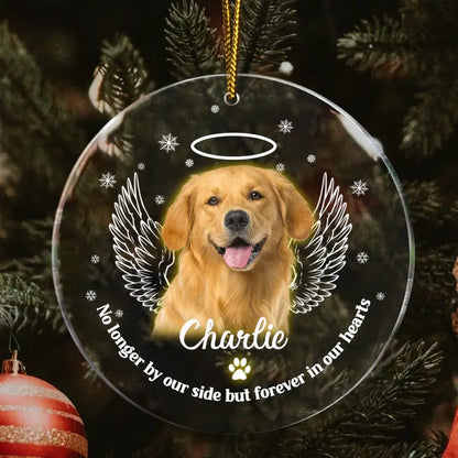 Personalized Memorial Acrylic Ornament Pet Photo Paw Prints In Our Hearts - Gift for Pet Lovers