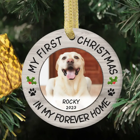 Pet Photo First Christmas - Personalized Ceramic Ornaments For Pet Lovers