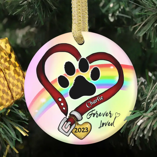 Memorial Personalized Custom Ceramic Ornament - A Piece Of My Heart Is In Heaven -Sympathy Gift For Pet Owners