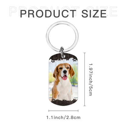 Personalized Memorial Gifts For Loss Of Pet Custom Photo Keychain - When Tomorrow Starts Without Me