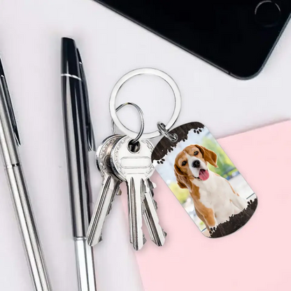 Personalized Memorial Gifts For Loss Of Pet Custom Photo Keychain - When Tomorrow Starts Without Me