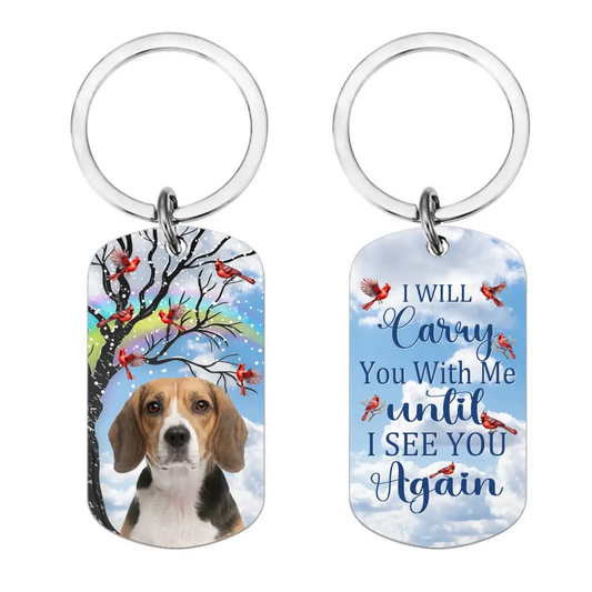 Memorial Personalized Pet Photo Keychain - Until I See You Again