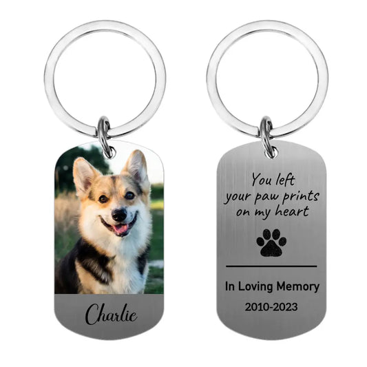 Personalized Keychain Custom Pet Photo Pet Memorial Gift