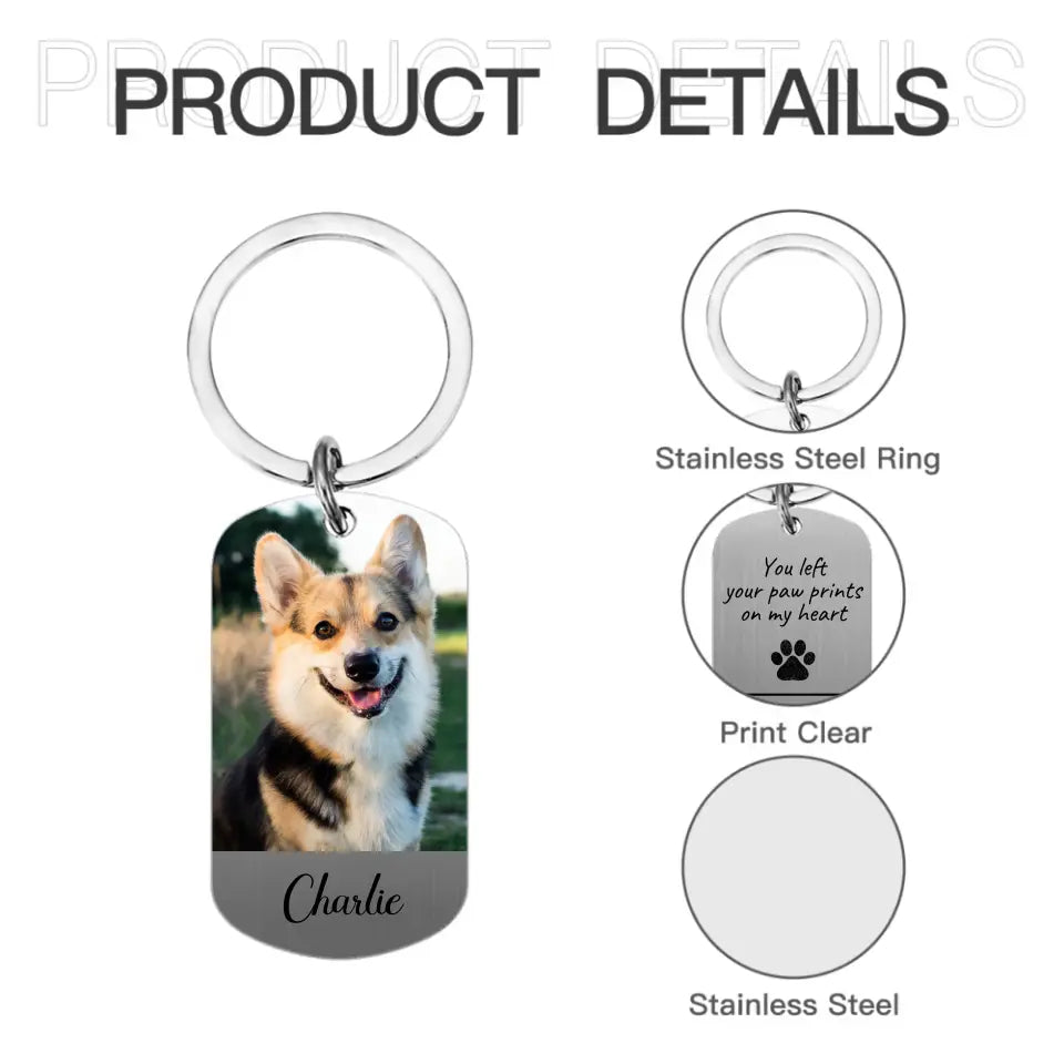 Personalized Keychain Custom Pet Photo Pet Memorial Gift