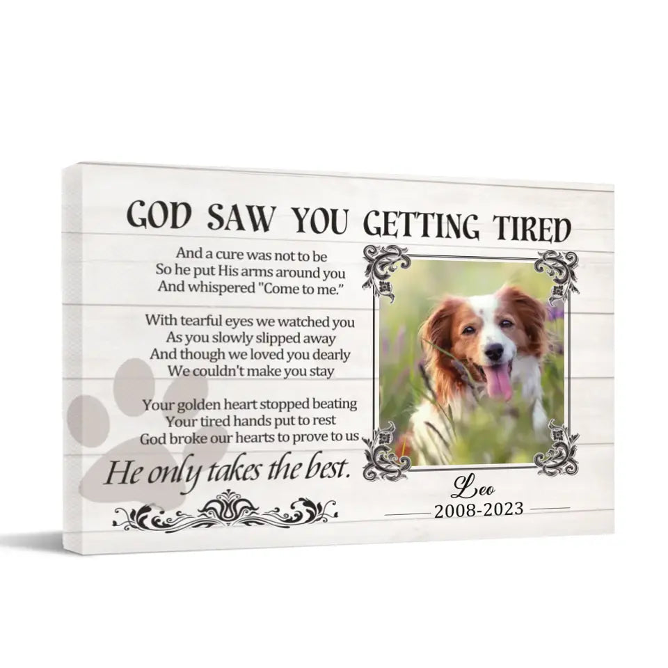 Sympathy Gifts Custom Photo Personalized Canvas Wall Art - For Pet DogCat Owners