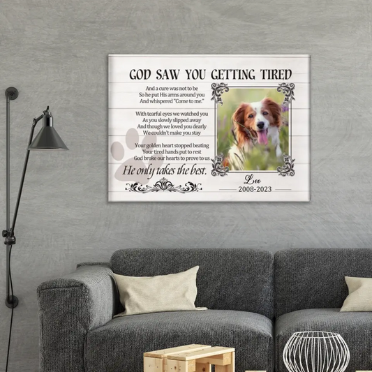 Sympathy Gifts Custom Photo Personalized Canvas Wall Art - For Pet DogCat Owners