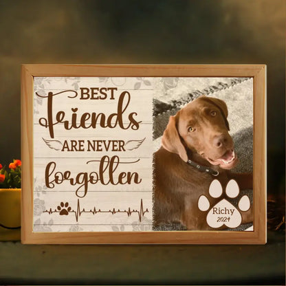 Personalized Custom Picture Frame Light Box - Gift For Dog Lovers Good Friends Are Never Forgotten