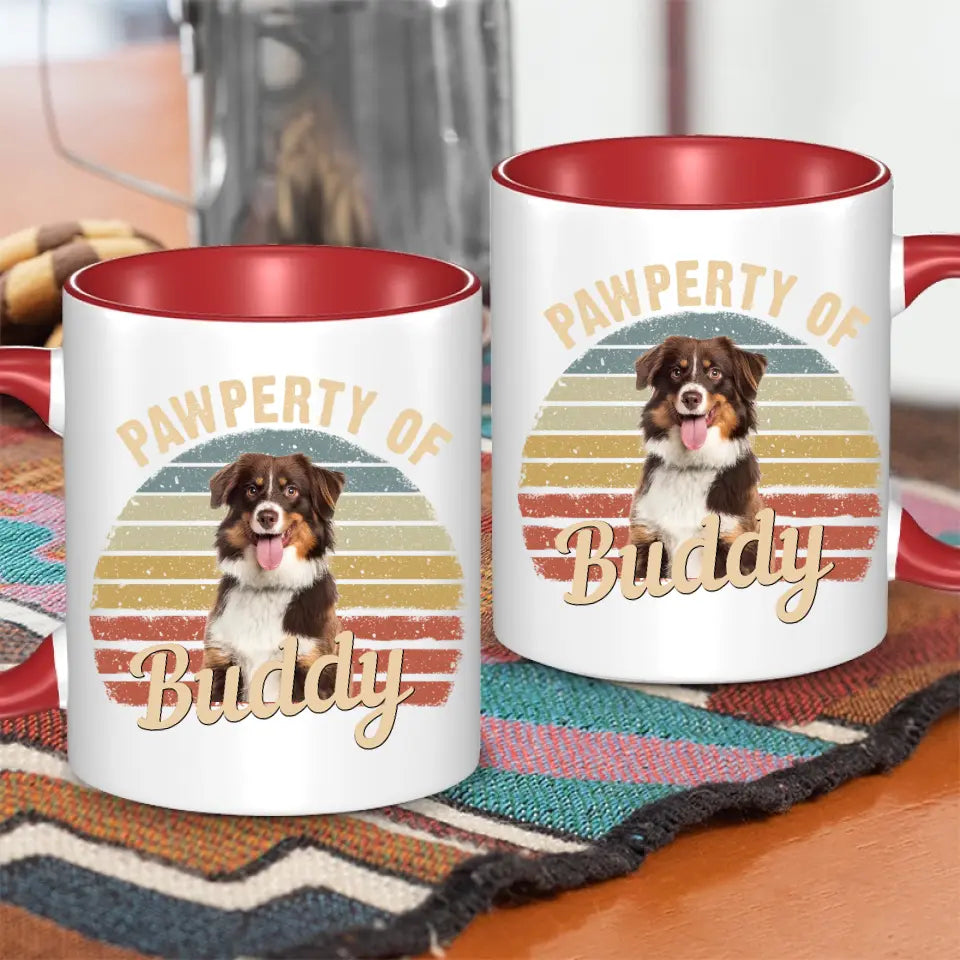 Custom Photo Pawperty Of - Gift For Dog Lovers - Personalized Mug