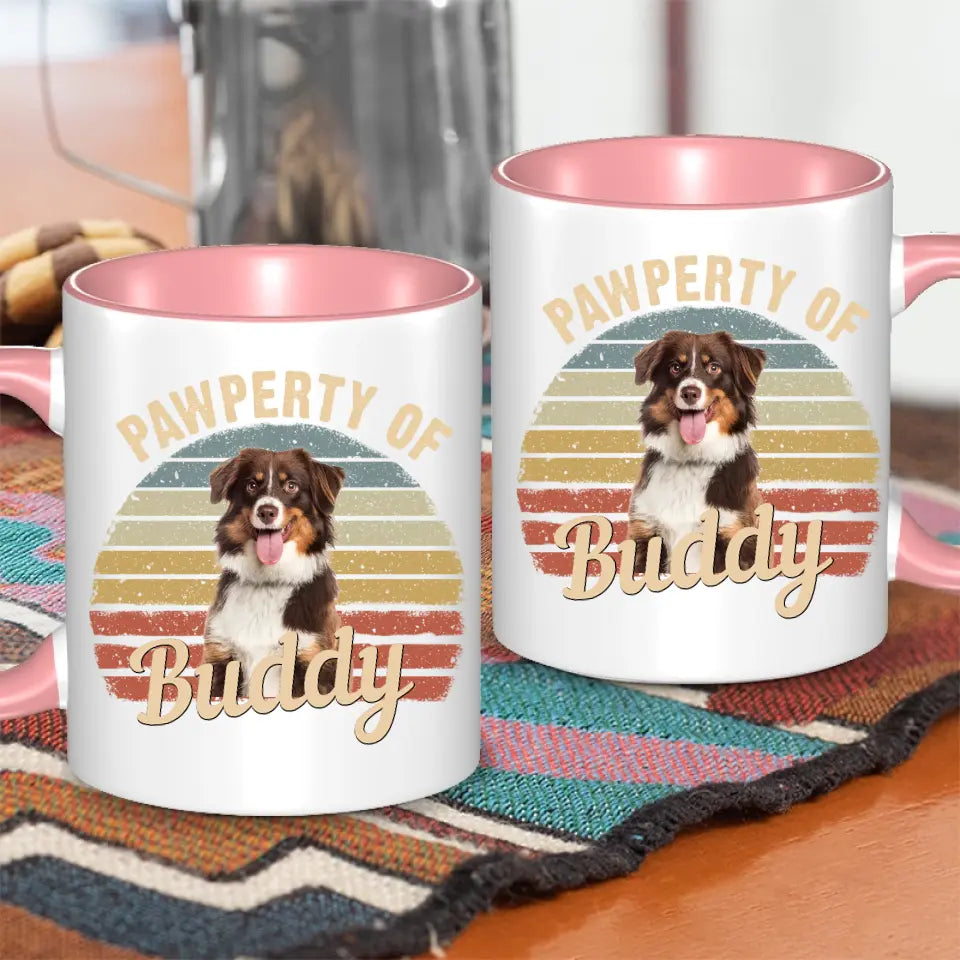 Custom Photo Pawperty Of - Gift For Dog Lovers - Personalized Mug