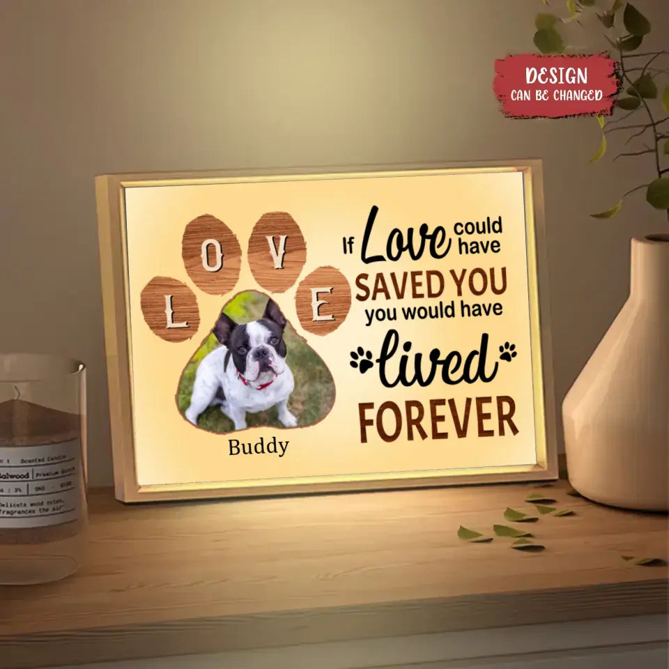 Personalized Custom Picture Frame Box - Dog Memorial, You Would Have Lived Forever