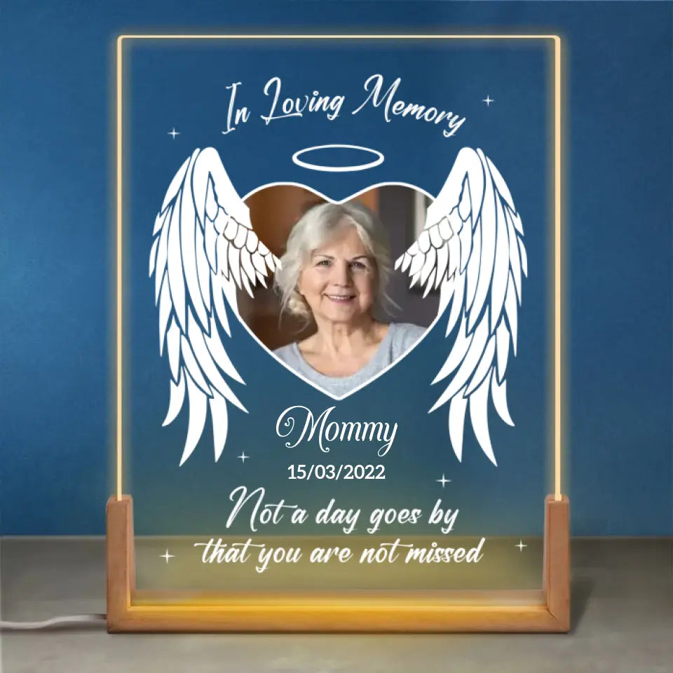 Sympathy Gift - Custom Photo Your Light Will Always Shine In My Heart - Memorial Personalized Custom Shaped LED Night Light