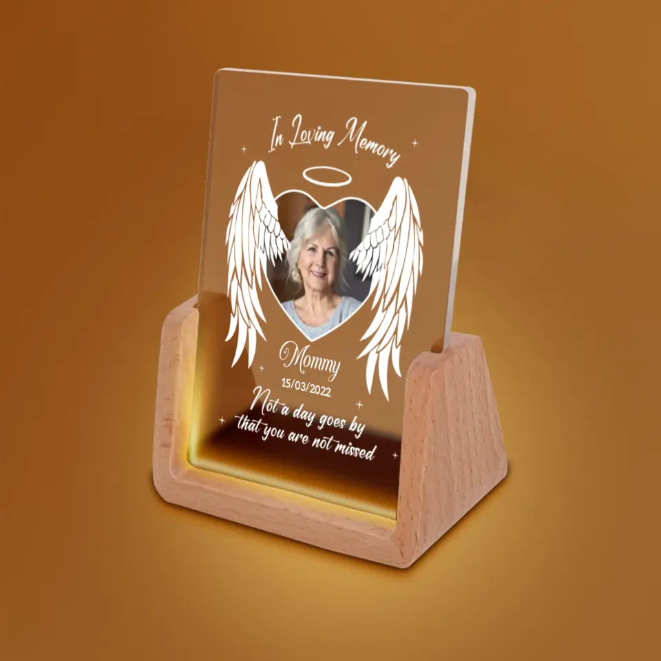 Sympathy Gift - Custom Photo Your Light Will Always Shine In My Heart - Memorial Personalized Custom Shaped LED Night Light