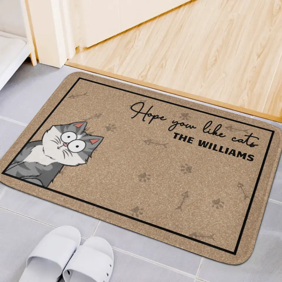 Hope You Like Cats - Personalized Doormat