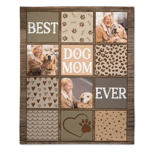 Custom Photo Personalized Blanket For Pet Lovers - Best Dog Mom Dad Ever copy