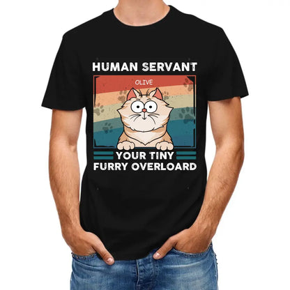 Personalized T Shirt - Good Morning Human Servant - Gift For Cat Lovers, Cat Mom, Cat Dad