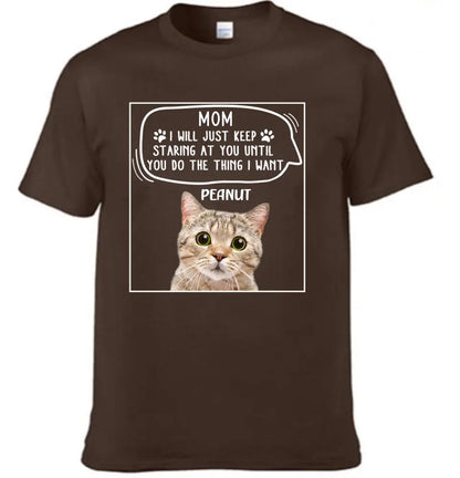 Personalized Photo T Shirt-Dog Cat Keep Staring At You