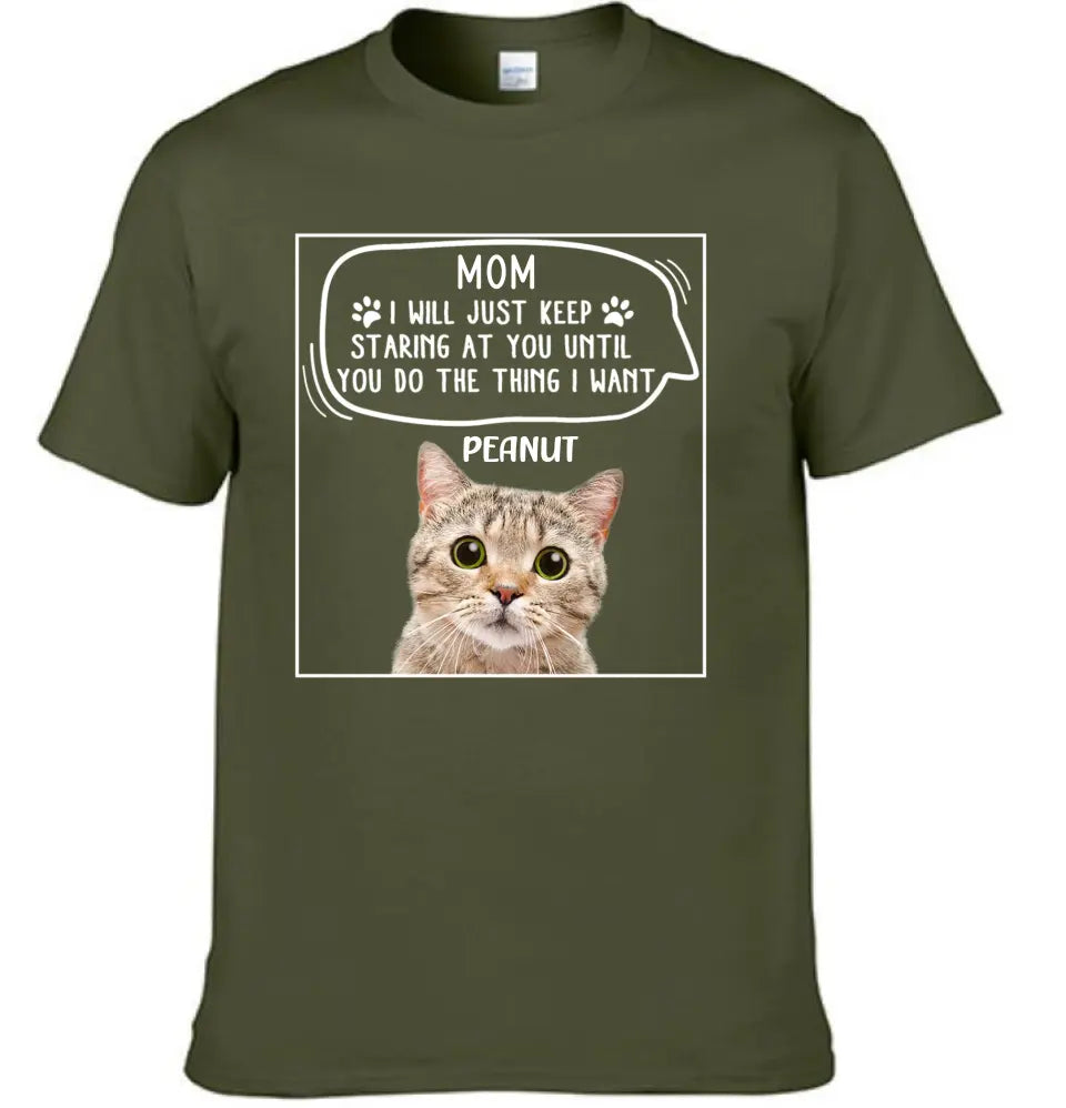 Personalized Photo T Shirt-Dog Cat Keep Staring At You