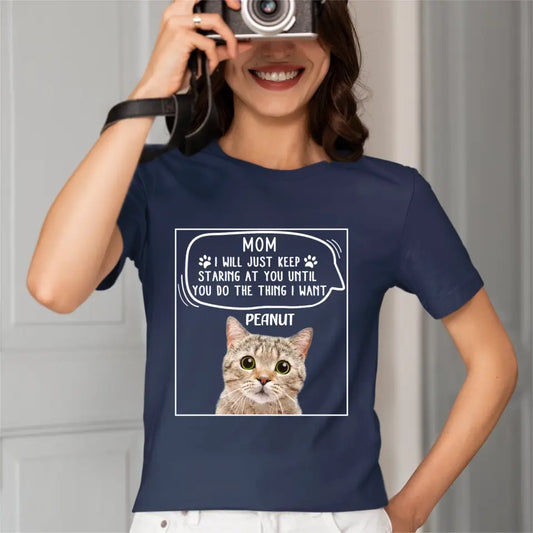 Personalized Photo T Shirt-Dog Cat Keep Staring At You