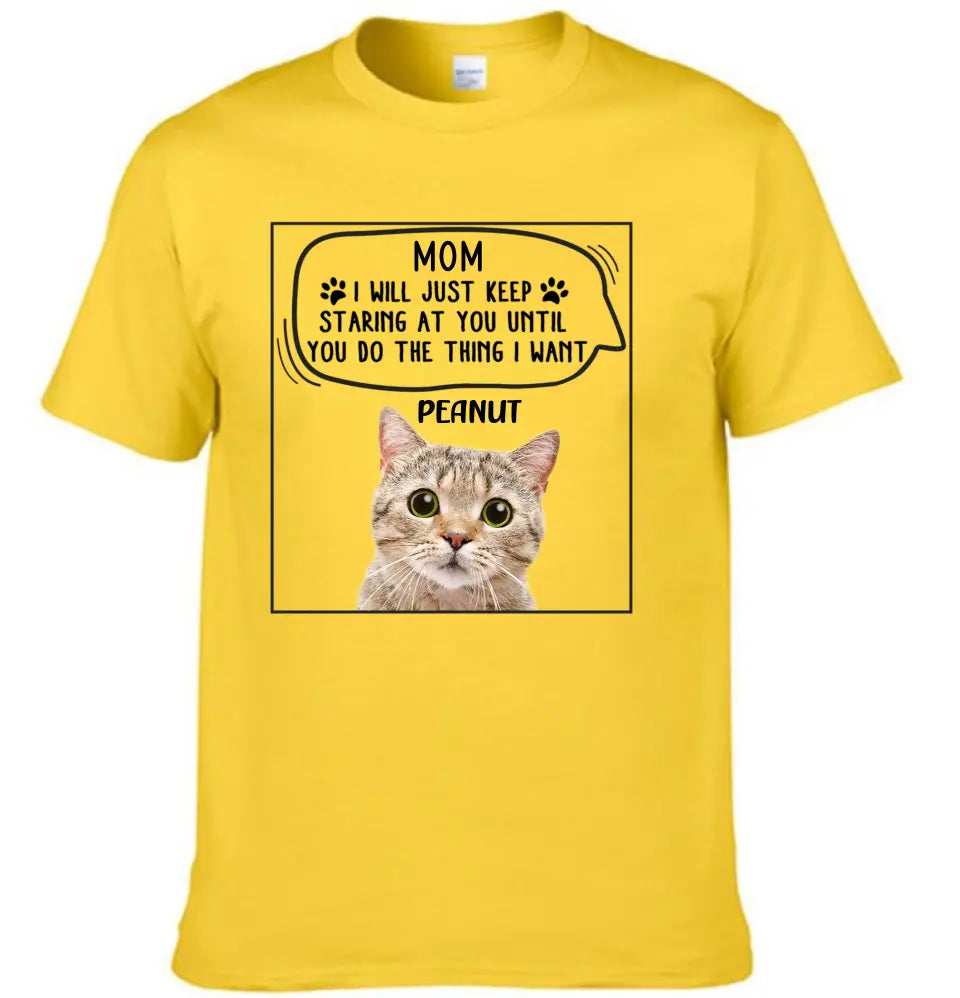 Personalized Photo T Shirt-Dog Cat Keep Staring At You