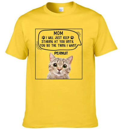 Personalized Photo T Shirt-Dog Cat Keep Staring At You