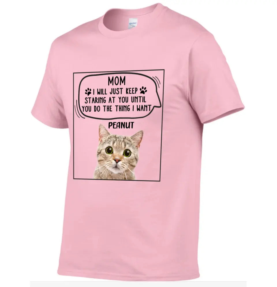 Personalized Photo T Shirt-Dog Cat Keep Staring At You