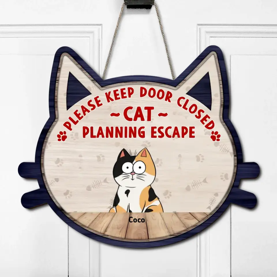 Cat Lovers - Cat Plan Escape - Personalized Custom Wood Signs