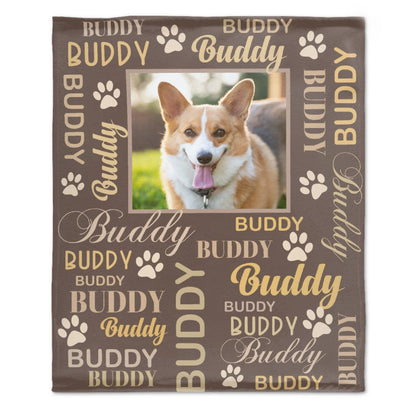 Personalized Photo Names Blanket For Puppy Dogs